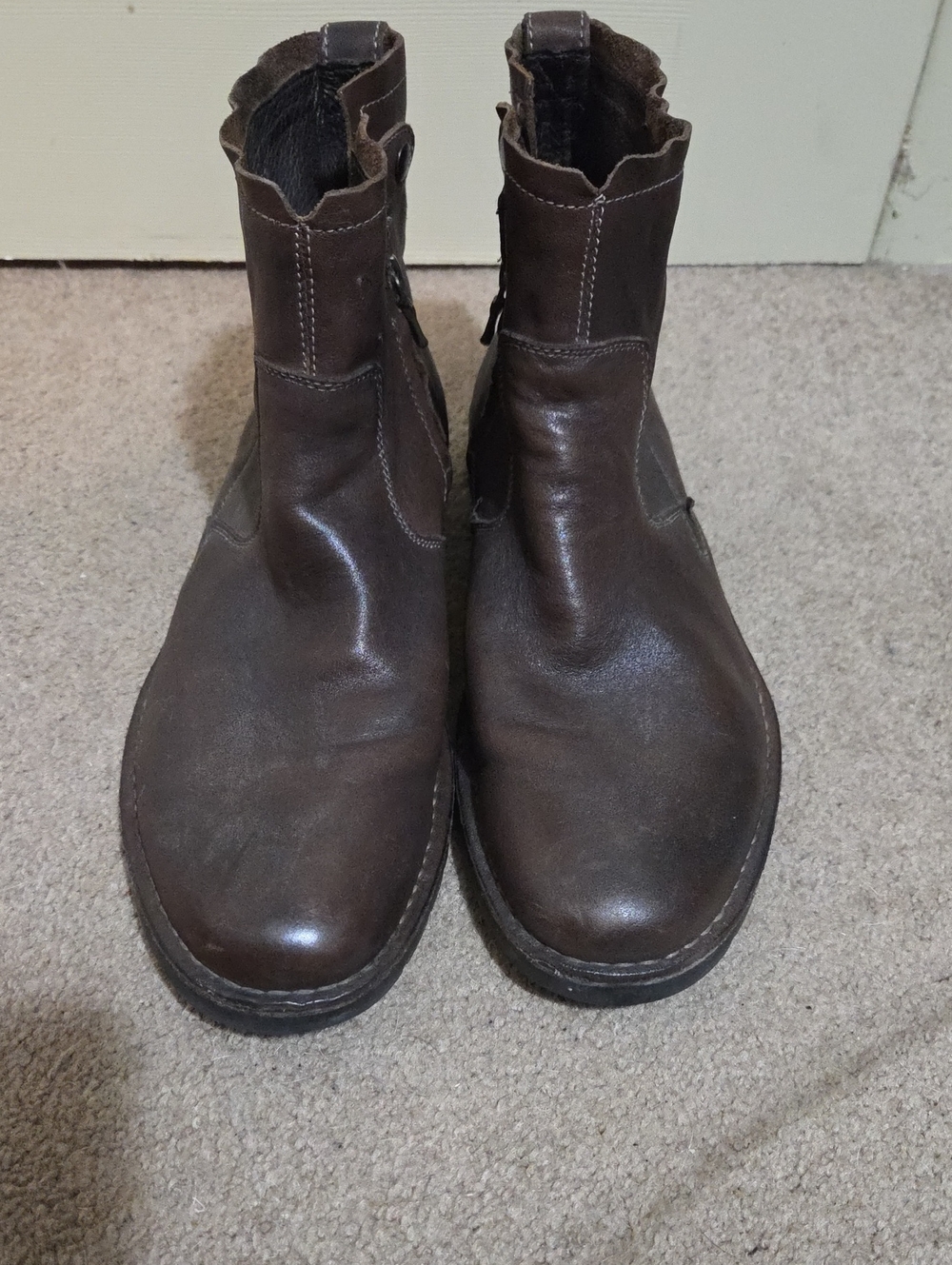 John Varvatos Star USA Driggs Dark Brown Leather  Zip Boots